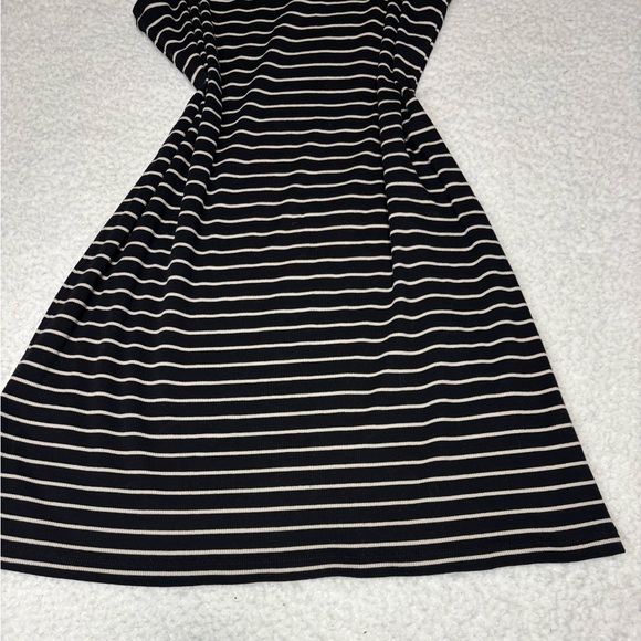 Tommy Hilfiger Women Black Stripes Ribbed Sleeveless Mini Dress - Picture 3 of 10